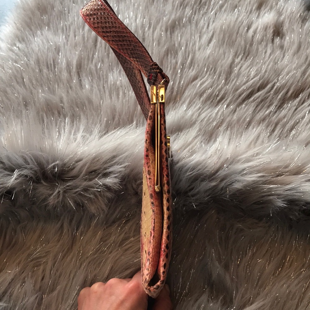 Salvatore Ferragamo Python Skin Frame Clutch - image 3